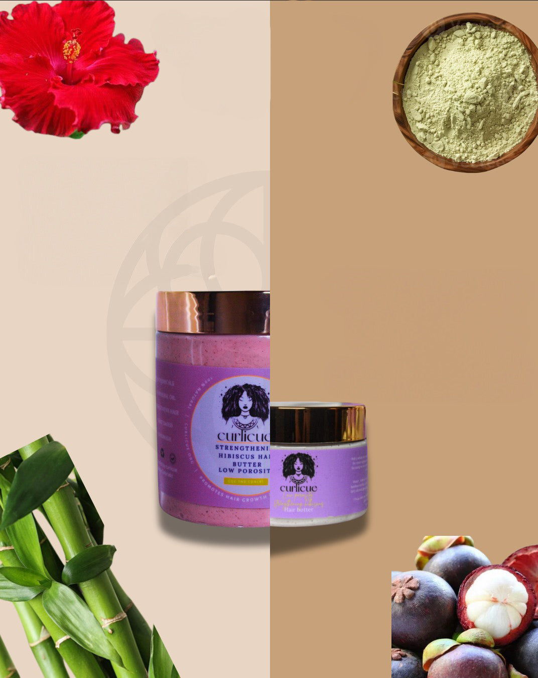 MINI HIBISCUS HAIR BUTTER, HIGH POROSITY.